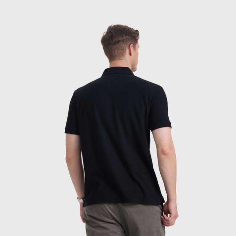 Polera Hombre Pique Lisa Básica Negro Fashion's Park-2