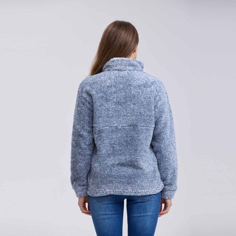 Polar Mujer Medio Zipper Celeste Melange-2