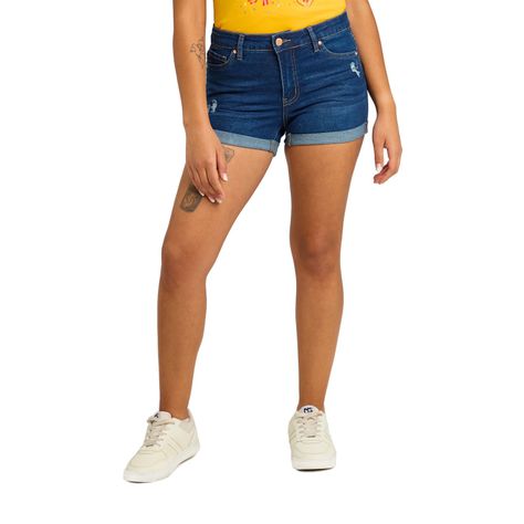 Short Mujer Roll Up Tiro Alto Azul Fashions Park-0