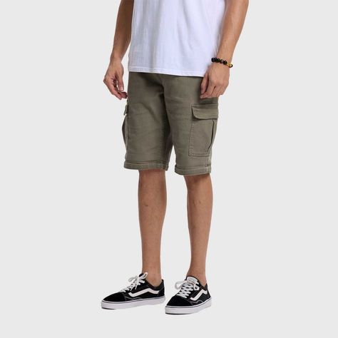 Bermuda Hombre Jogger Bolsillo Cargo Verde Fashion's Park-1