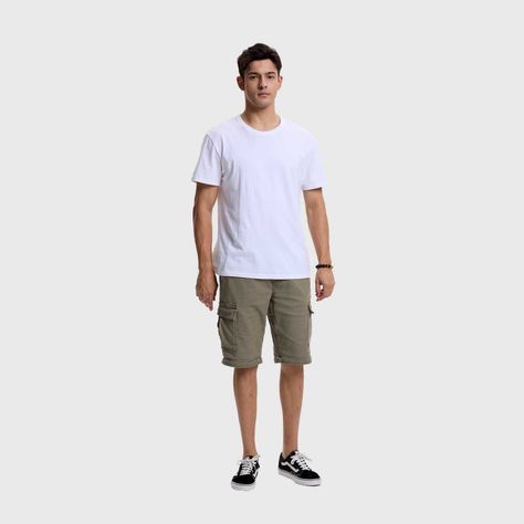 Bermuda Hombre Jogger Bolsillo Cargo Verde Fashion's Park-3