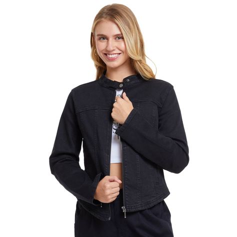 Chaqueta Ajustada Negro Mujer-0