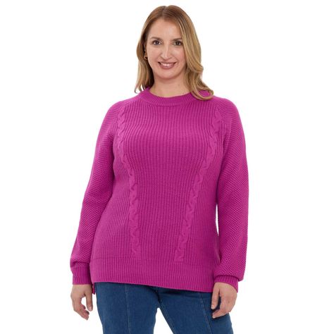 Sweater Mujer Calado Magenta-0