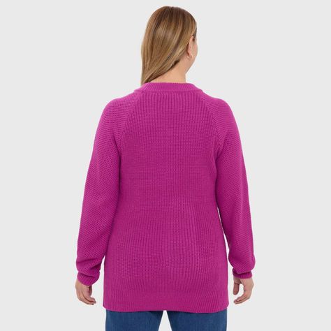 Sweater Mujer Calado Magenta-2