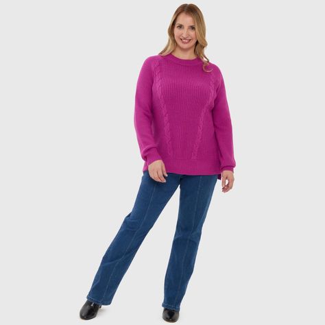Sweater Mujer Calado Magenta-3