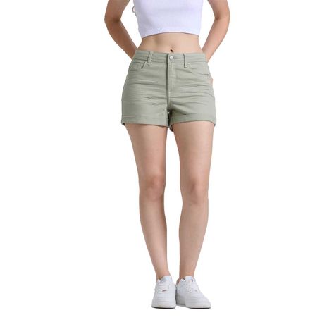 Short Mujer Color Tiro Alto Verde Fashions Park-0