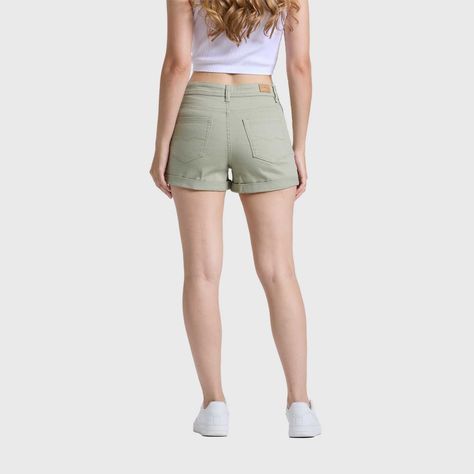 Short Mujer Color Tiro Alto Verde Fashions Park-2