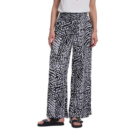 Pantalón Mujer Palazzo Pretina Panal Negro Fashions Park-0