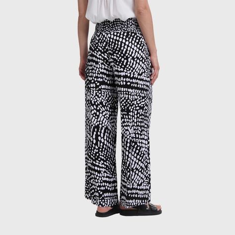 Pantalón Mujer Palazzo Pretina Panal Negro Fashions Park-2