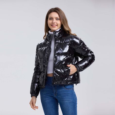 Parka Mujer Puffa Glossy Negro-1