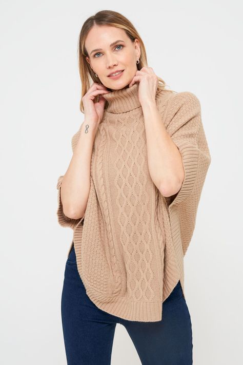 Sweater Poncho Casual-0