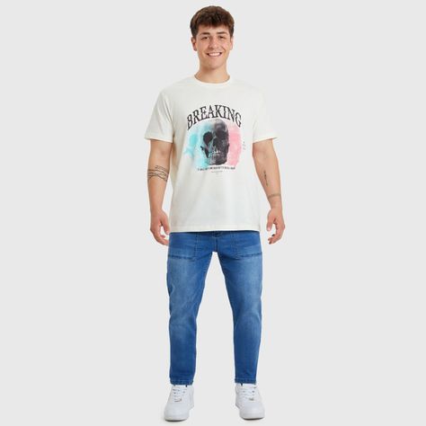 Polera Calavera Crudo Hombre-3