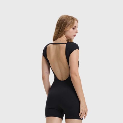 Enterito Mujer Mono Espalda Negro Fashion's Park-2