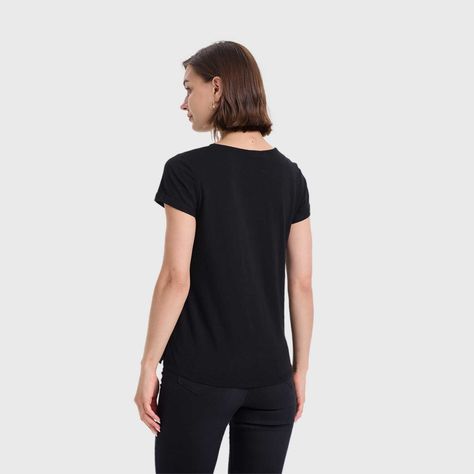 Polera Mujer Print Posicional Negro Fashion's Park-2