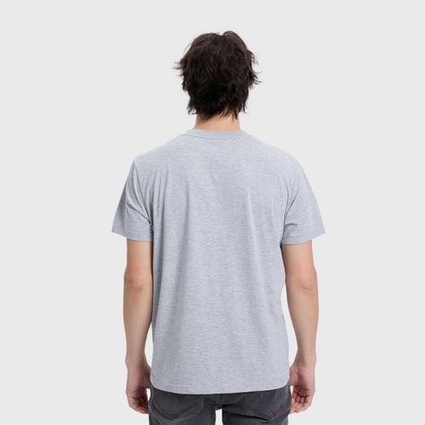Polera Hombre Básica Bolsillo Gris Melange Fashion's Park-2