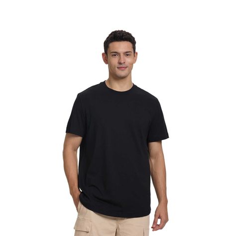 Polera Hombre Long Fit Básica Negro Fsp Fashion's Park-0
