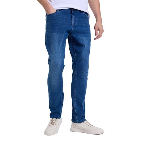 Jeans Hombre Rotura Bolsillo Azul Indigo-0