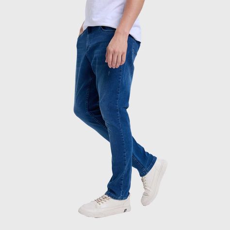 Jeans Hombre Rotura Bolsillo Azul Indigo-1