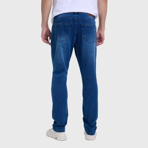 Jeans Hombre Rotura Bolsillo Azul Indigo-2