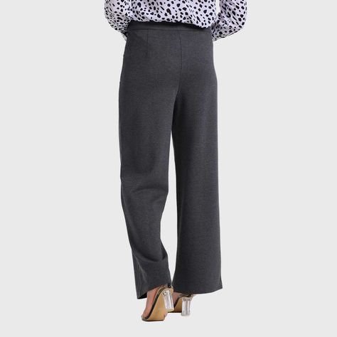 Pantalón Mujer Tiro Alto Sastrero Gris Melange Fashion´s Park-2