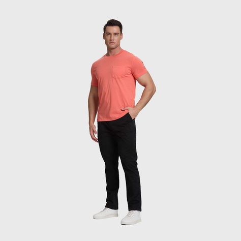 Polera Hombre Básica Con Bolsillo Coral I Fashion's Park-3