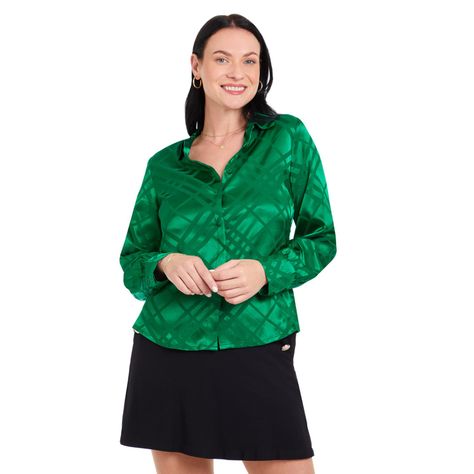 Blusa Con Textura Verde Mujer-0