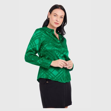 Blusa Con Textura Verde Mujer-1