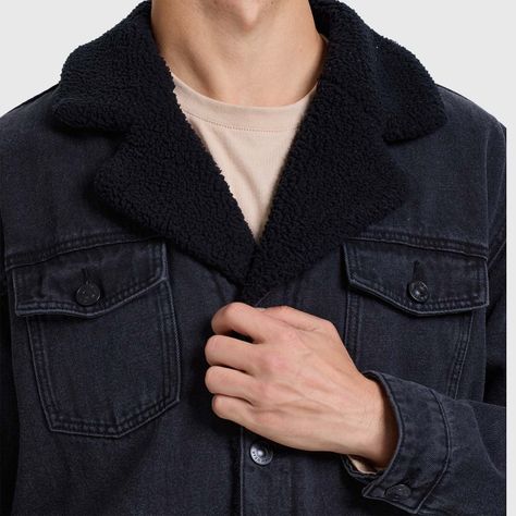 Chaqueta Hombre Con Cuello Negro-3