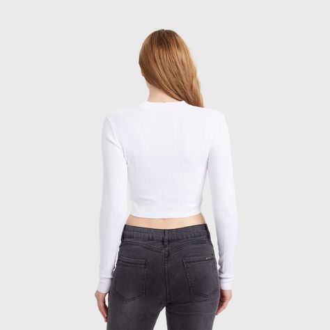 Sweater Mujer Crop Blanco I Fashion's Park-2