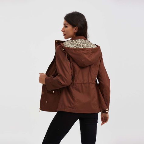 Chaqueta Mujer Gabardina Cafe-2