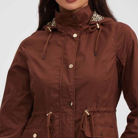 Chaqueta Mujer Gabardina Cafe-3