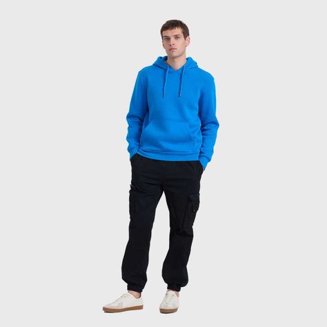 Polerón Hombre Hoodie Básico Azul Fashion's Park-3