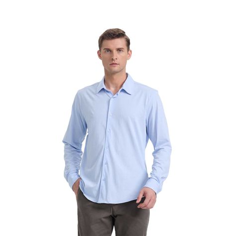 Camisa Hombre Acabado Mercerizado Celeste Fashion's Park-0
