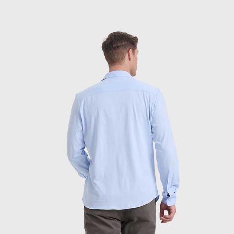 Camisa Hombre Acabado Mercerizado Celeste Fashion's Park-2