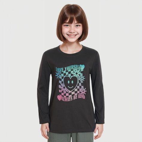 Polera Básica Print Celeste Niña-0