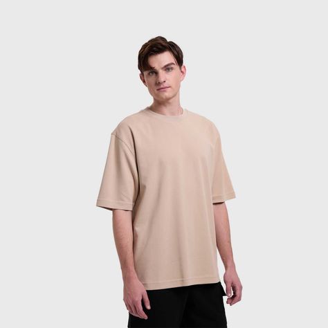 Polera Hombre Loose Fit Beige Fashion's Park-1