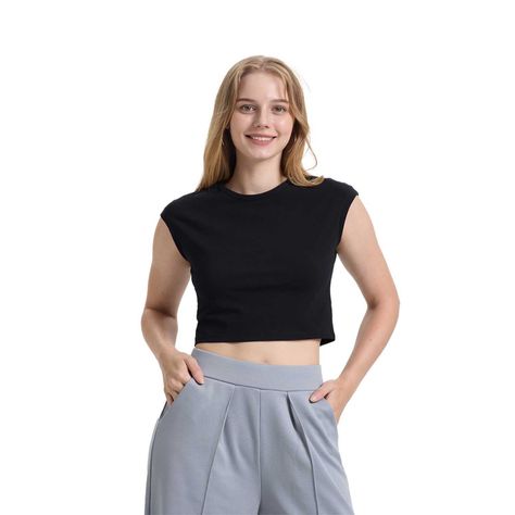 Polera Mujer Crop Negro Fashion's Park-0