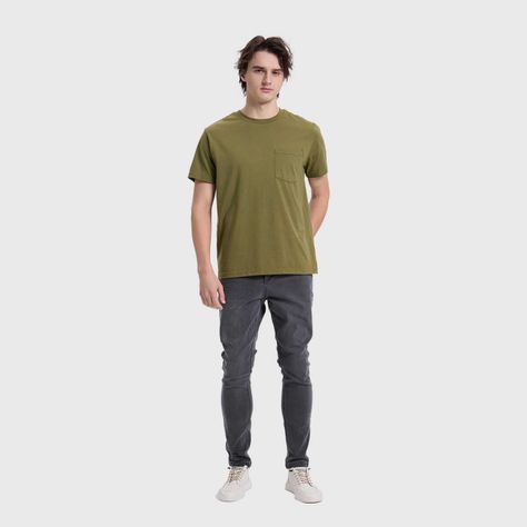 Polera Hombre Con Bolsillo Verde Militar Fashion´s Park-3
