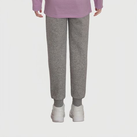 Pantalón Buzo Niña Jogger Gris Melange-1