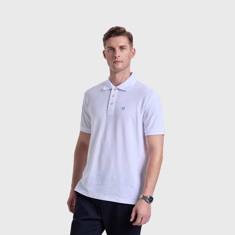 Polera Hombre Pique Lisa Blanco Fashion's Park-1