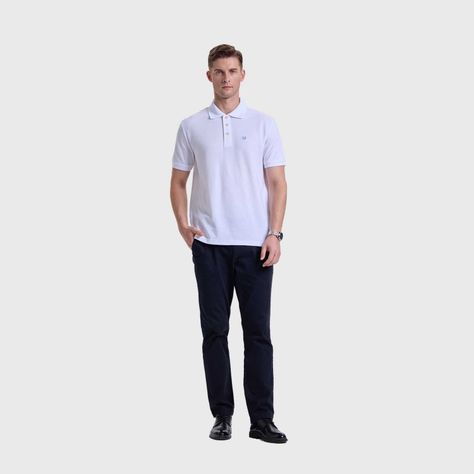 Polera Hombre Pique Lisa Blanco Fashion's Park-3