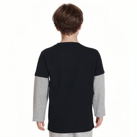 Polera Niño Doble Manga/Básica Negro Fashion´s Park-1