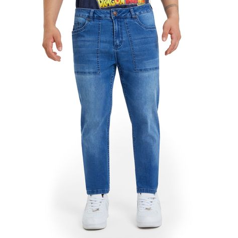 Jeans Skinny Cargo Azul Hombre-0