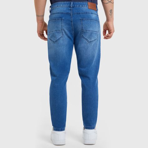 Jeans Skinny Cargo Azul Hombre-2