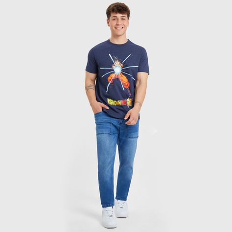 Jeans Skinny Cargo Azul Hombre-3