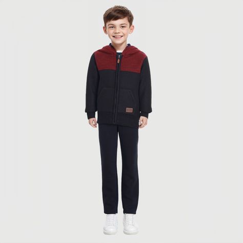 Sweater Niño Full Zipper Rojo-2