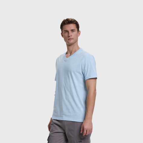 Polera Hombre Casual Básica Celeste Fashion's Park-1