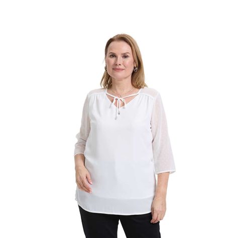 Blusa Mujer Cuello V Rapport Crudo Fashion's Park-0