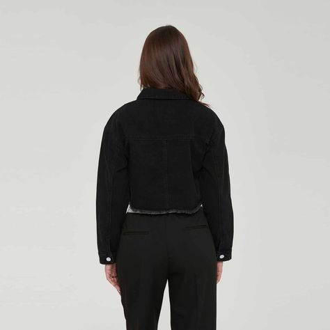 Chaqueta Mujer Motoquera Denim Negro-4