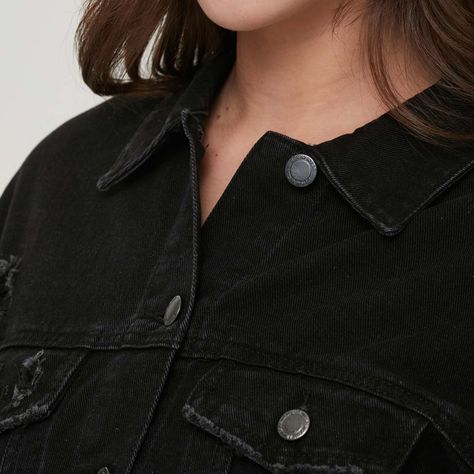 Chaqueta Mujer Motoquera Denim Negro-7